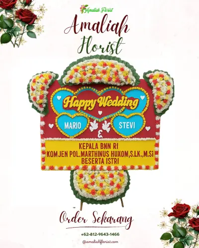 Karangan Papan Bunga Pernikahan di Wadung